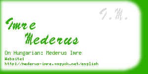 imre mederus business card